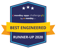 monday.com apps challenge Runner-Up Best Engineered category badge
